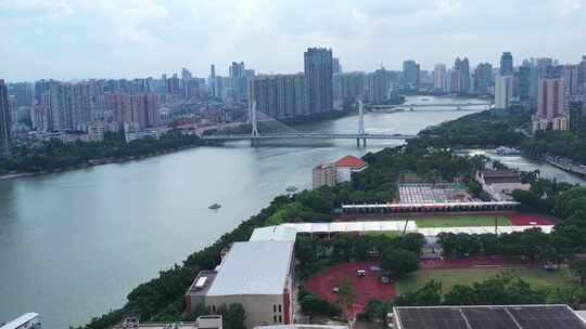 广州海印大桥航拍视频素材模板下载