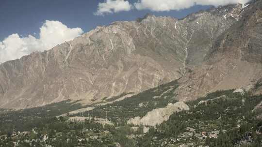 巴基斯坦，山脉，村庄，粘土房屋