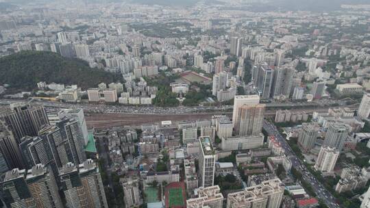 广州天 航拍东站商业中心 俯拍 铁路 林和西