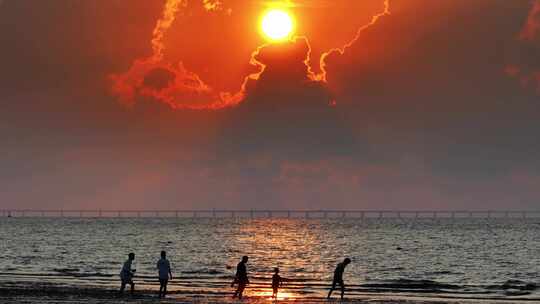 海盐日出 观潮亭 海盐 潮音阁