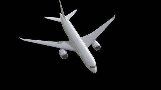 三维飞机动画带通道叠加绿幕视频素材5