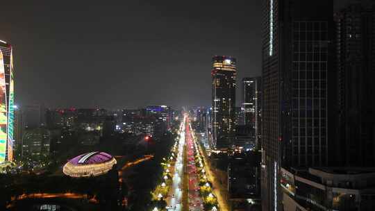 航拍成都天府新城成都CBD天府大道夜景