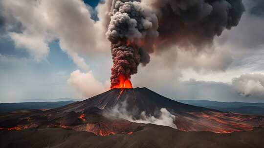 火山喷发壮观景象