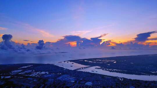 夏天 晚霞 云层 黄昏 日落 天空 海南 空镜