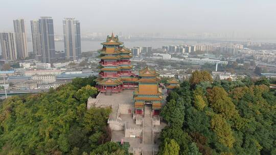 江苏南京阅江楼古建筑航拍