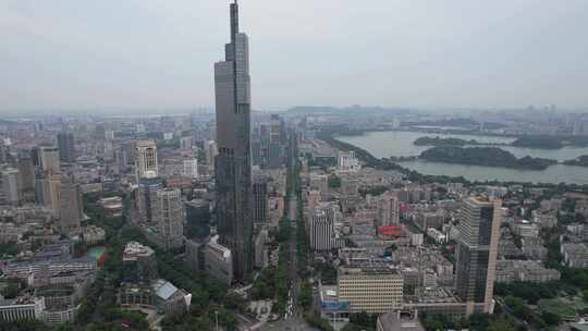 江苏南京城市风光高楼建筑航拍