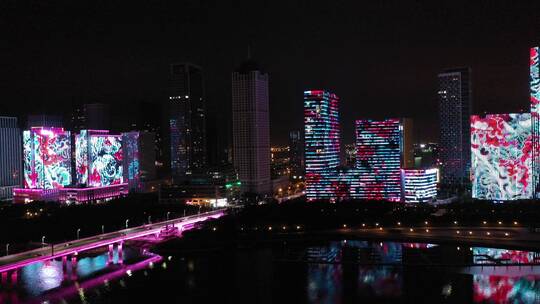 天津于家堡夜景航拍