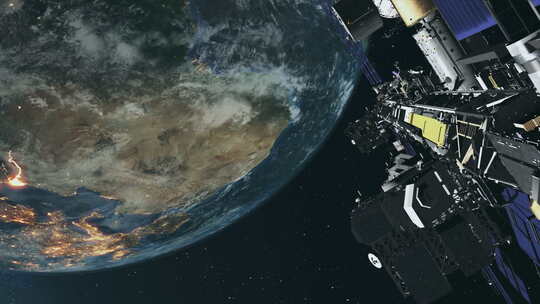 罗塞塔太空探测器在地球大陆附近飞行