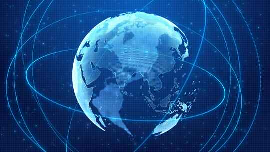 通信技术全球世界网络。未来地球全球通信概