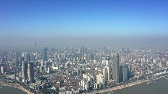 武汉江岸区硚口区大景片段5俯拍横摇