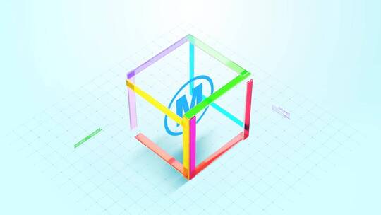 多彩3D立方体盒子散开LOGO开场AE模板