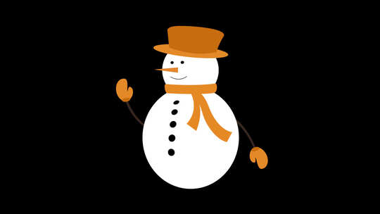 可爱雪人动画 带通道视频素材模板下载