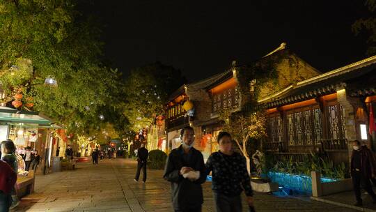 南京秦淮河附近历史人文景观夜景