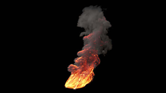 陨石坠落 高温 燃烧 火焰 焚烧 浓烟 拖尾视频素材模板下载