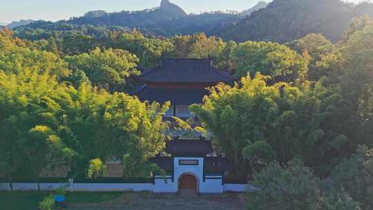 武夷山中华茶神武夷君殿航拍