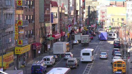 纽约唐人街区照片视频素材模板下载