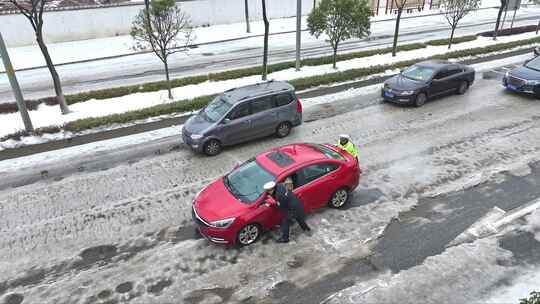 冰雪灾害航拍素材