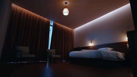 酒店卧室温馨室内场景