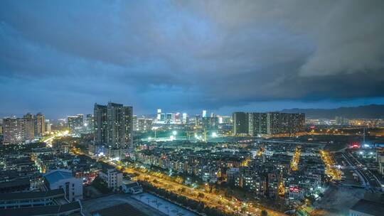 义乌城市夜景车流延时摄影