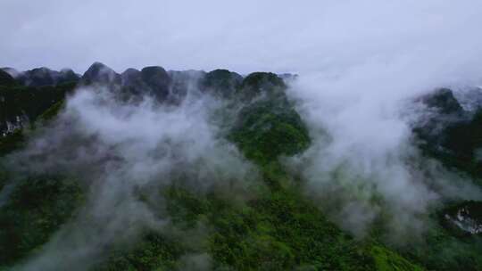 航拍雨后群山云雾缭绕山峦叠嶂山脉山川视频素材模板下载