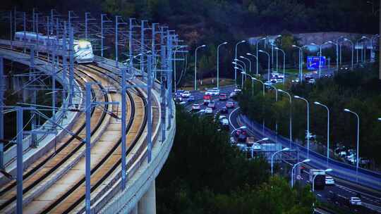 山东威海青荣城铁陶家夼隧道铁路动车环山路