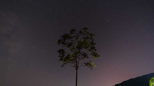 户外夜晚星空星河延时