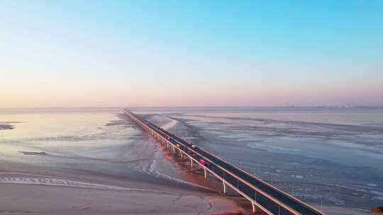 海宁嘉绍大桥建筑风景航拍