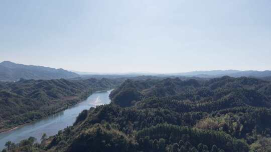 金山银山绿水青山山川河流航拍