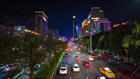 南宁民族大道东盟商务区夜景