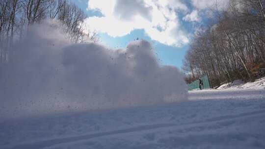 冬季 滑雪场 单板滋雪-1视频素材模板下载