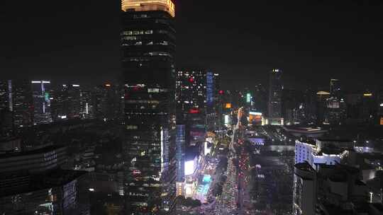 夜晚广州城市航拍/广州塔/中国经济/广州CBD