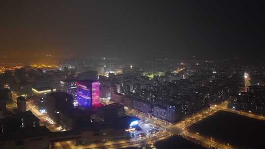 航拍 雄安 冬季 夜景 晚上 航拍雄安夜景