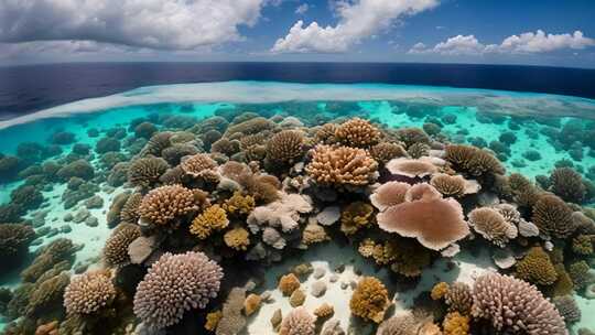 海洋珊瑚礁全景