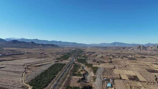 乡村田野公路航拍素材