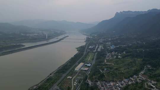 湖北宜昌长江三峡大坝风景航拍