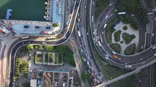 香港道路俯拍视频素材模板下载