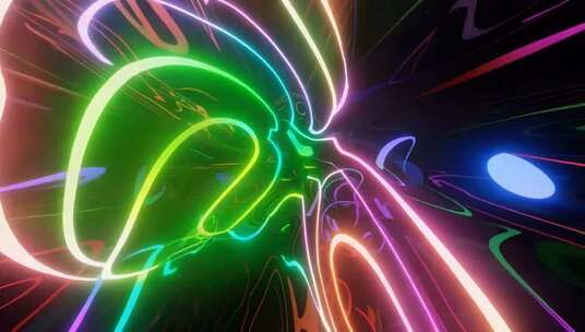 动感彩色线条光影素材