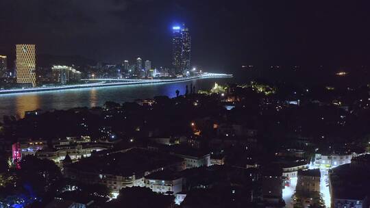 厦门鼓浪屿街道夜景