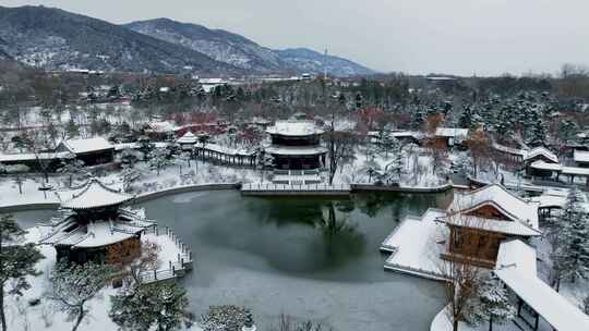 晋祠雪景