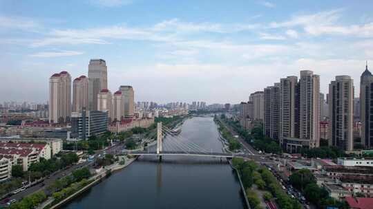 天津海河风景城市建筑风光航拍