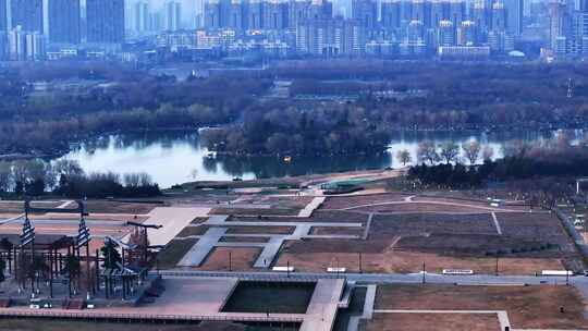 西安大明宫遗址公园视频素材模板下载