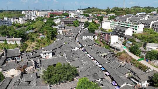 四川自贡仙市古镇航拍