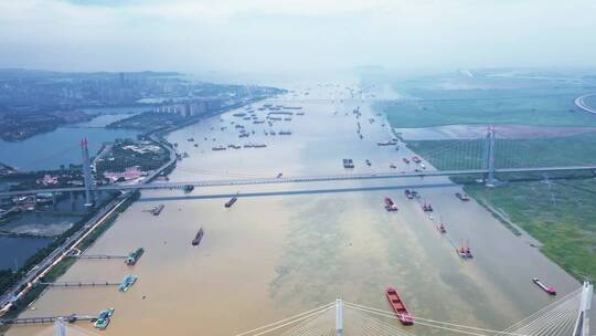 湖南岳阳城市风光航拍视频