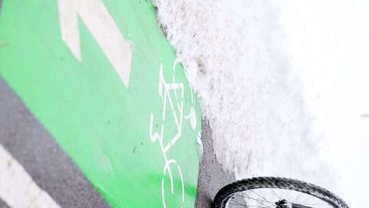 雪城冬季城市自行车