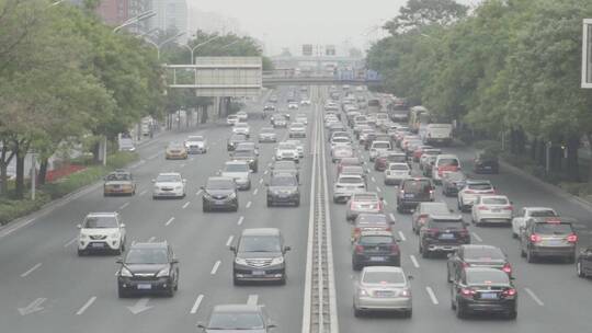 北京马路车流城市街景视频素材模板下载