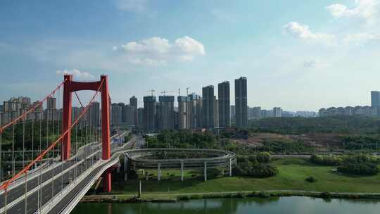 南宁良庆大桥航拍 邕江 江景 高速公路视频素材模板下载