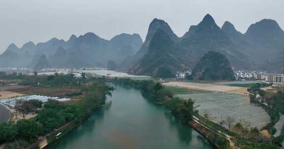 广西河池巴马盘阳河风景区航拍0795