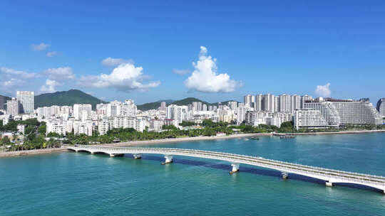 航拍海南三亚湾