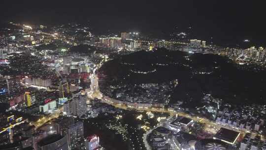 龙岩新罗区龙岩大桥龙岩大道主干道主城夜景