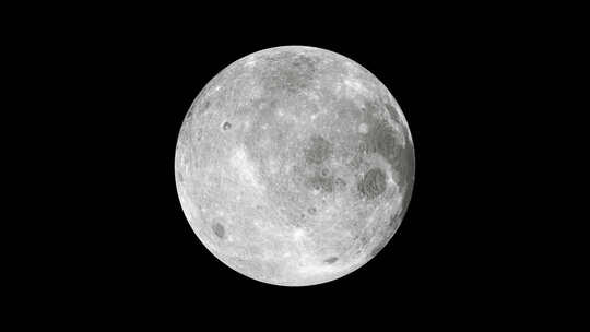 大月亮特写循环透明背景
